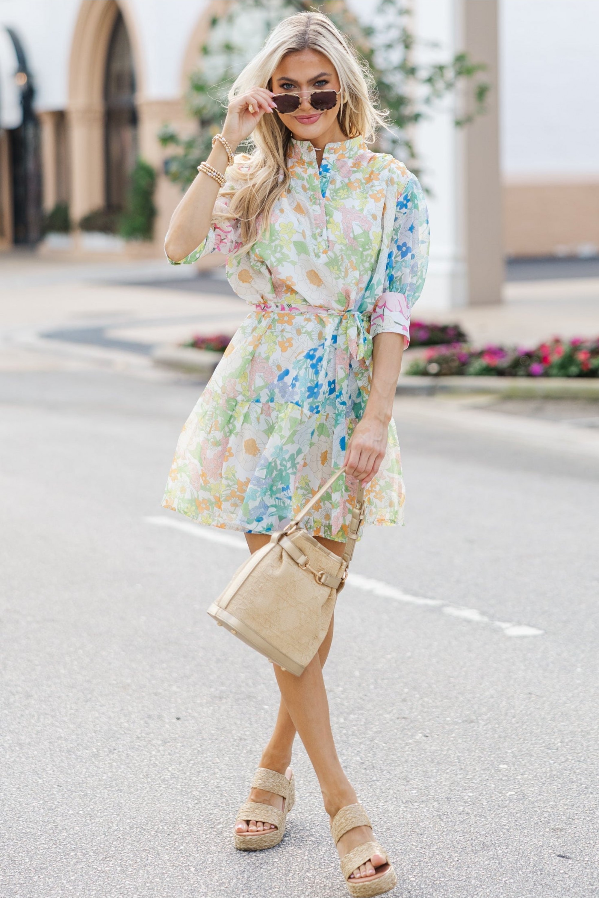 You Have My Attention White Floral Dress
