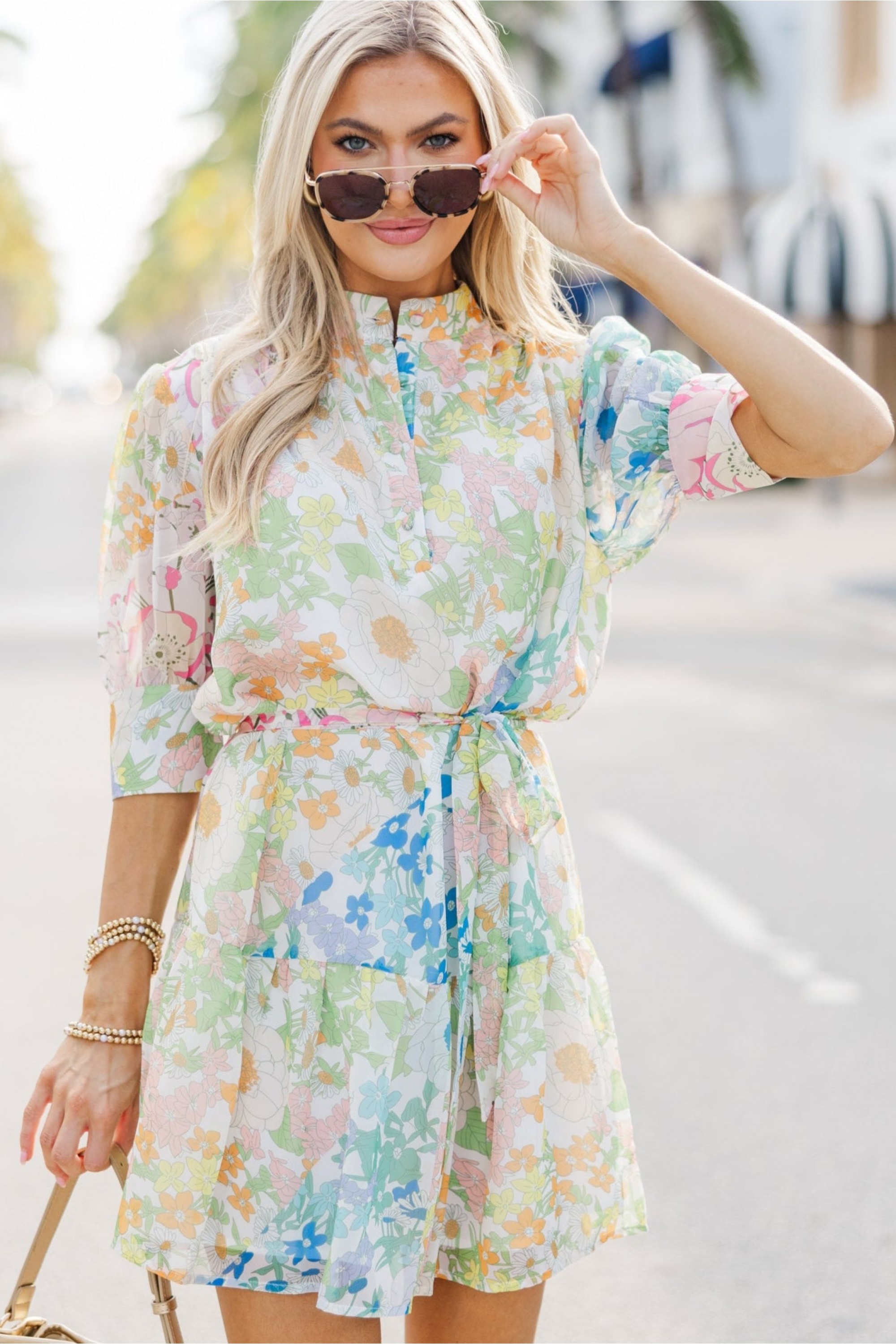 You Have My Attention White Floral Dress