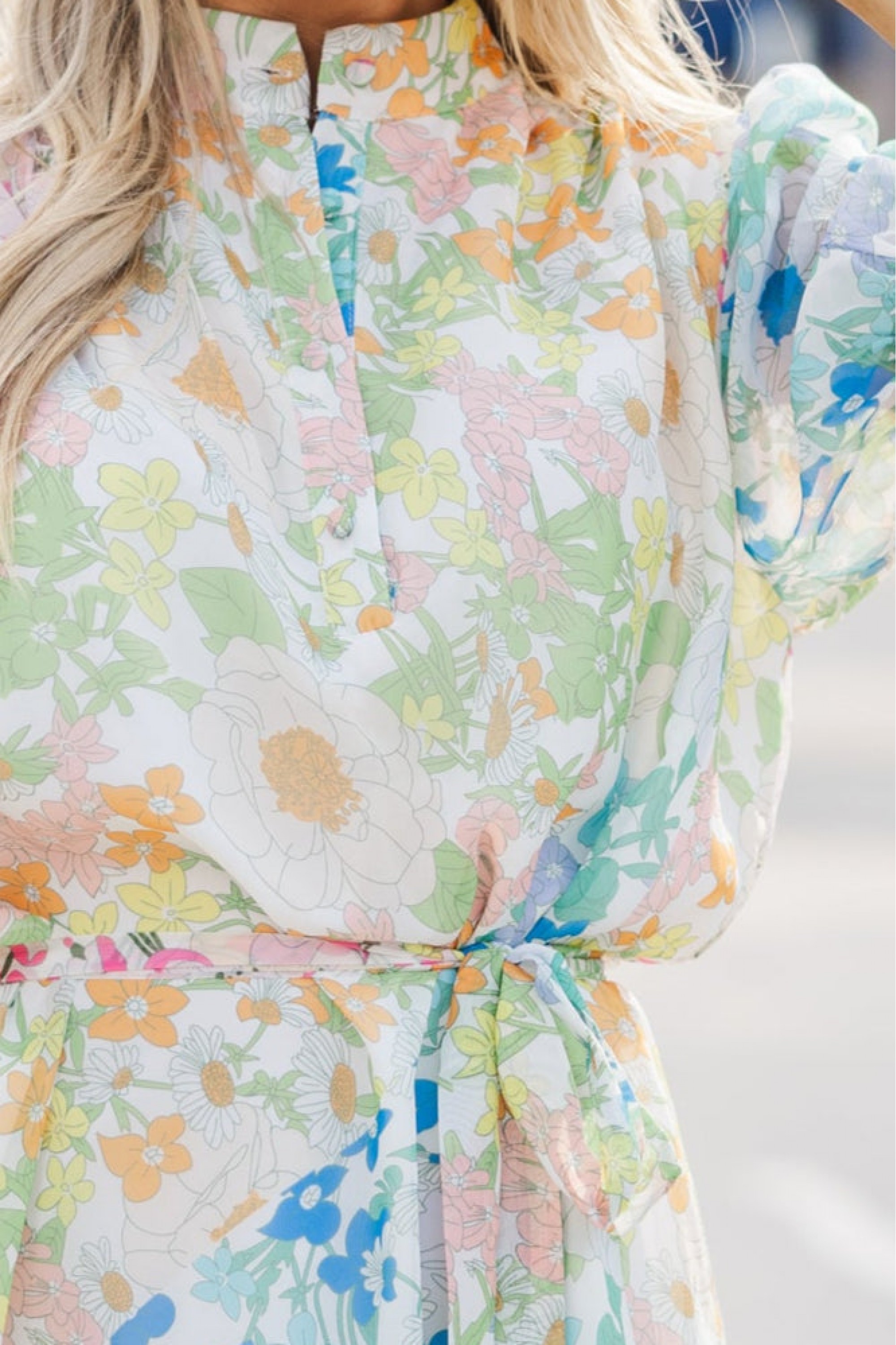 You Have My Attention White Floral Dress