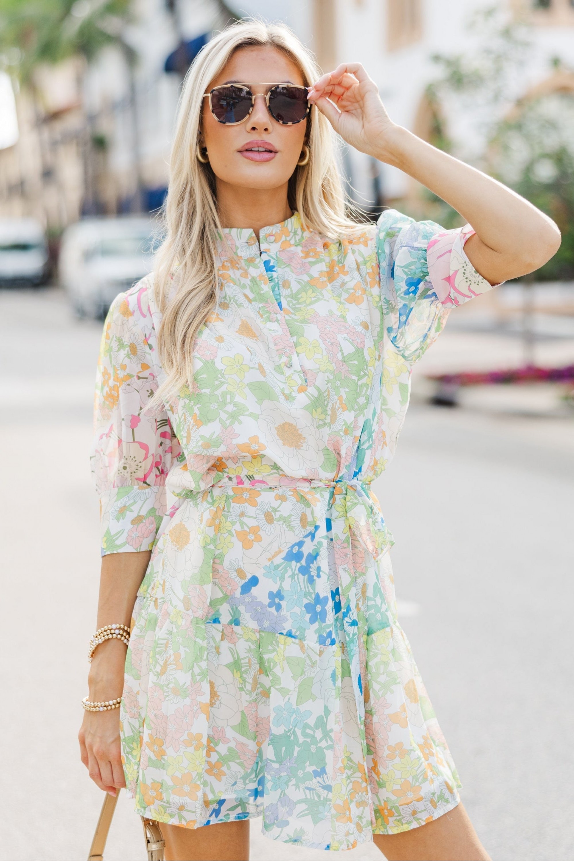 You Have My Attention White Floral Dress