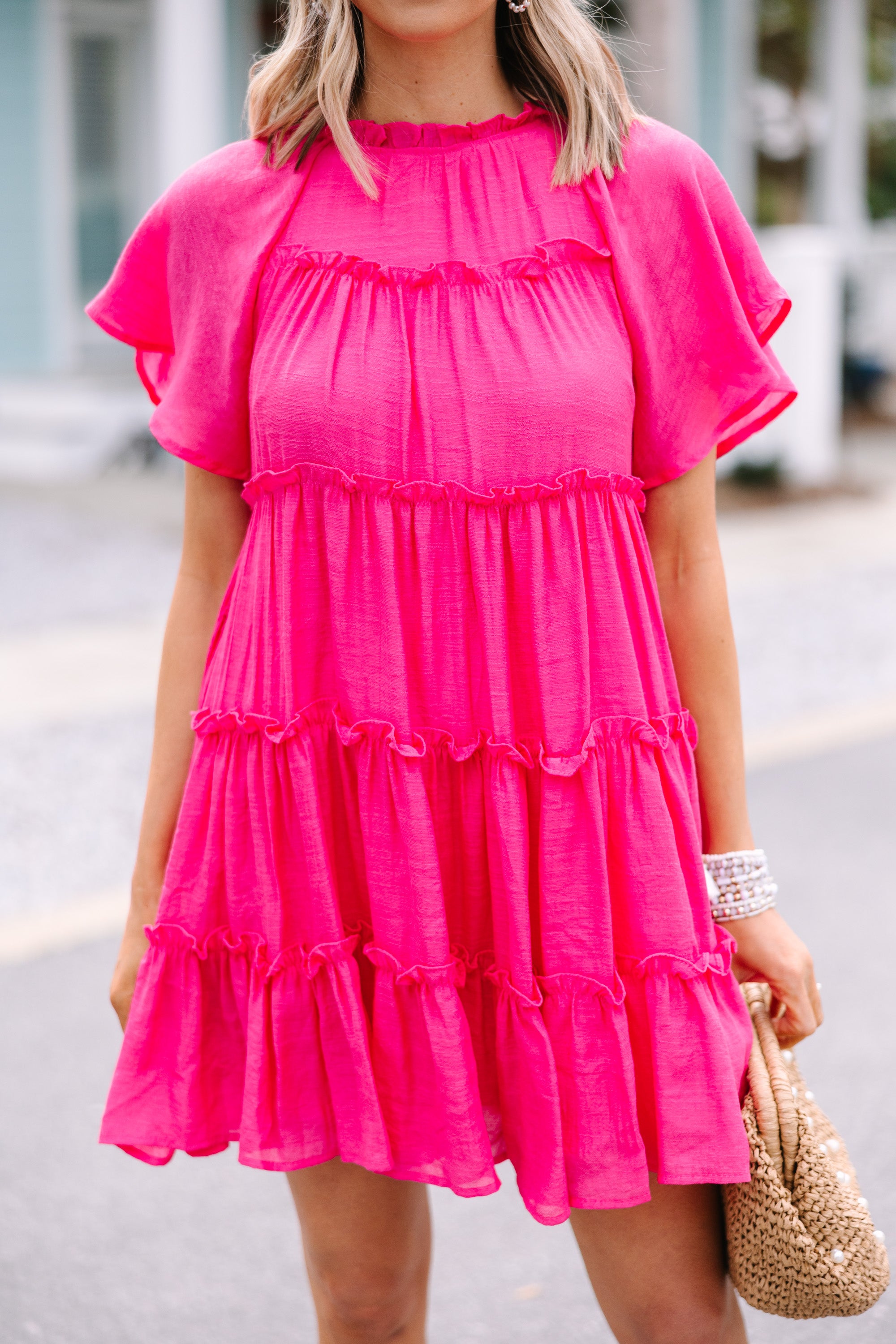 Where It All Begins Fuchsia Pink Babydoll Dress