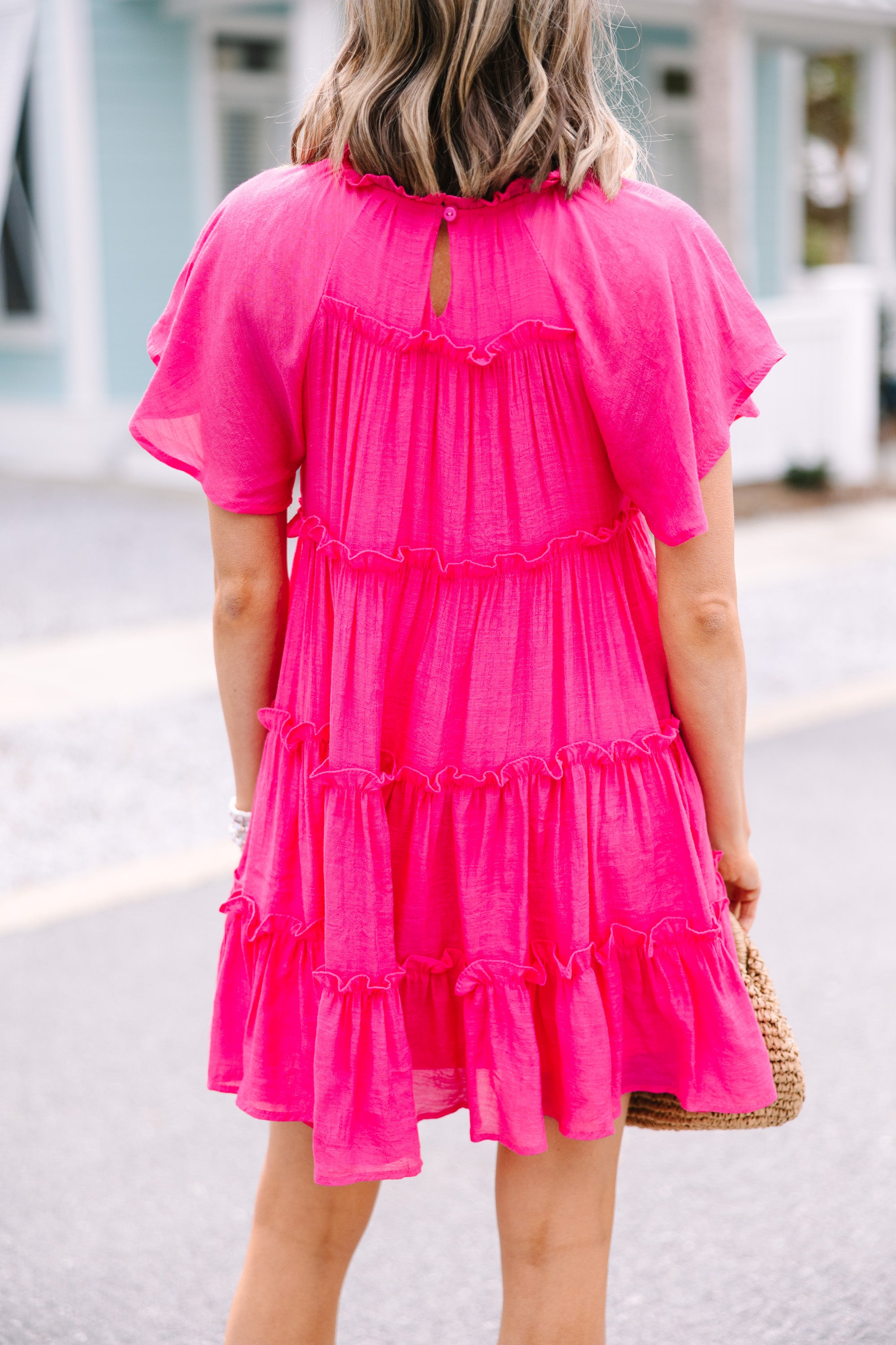 Where It All Begins Fuchsia Pink Babydoll Dress