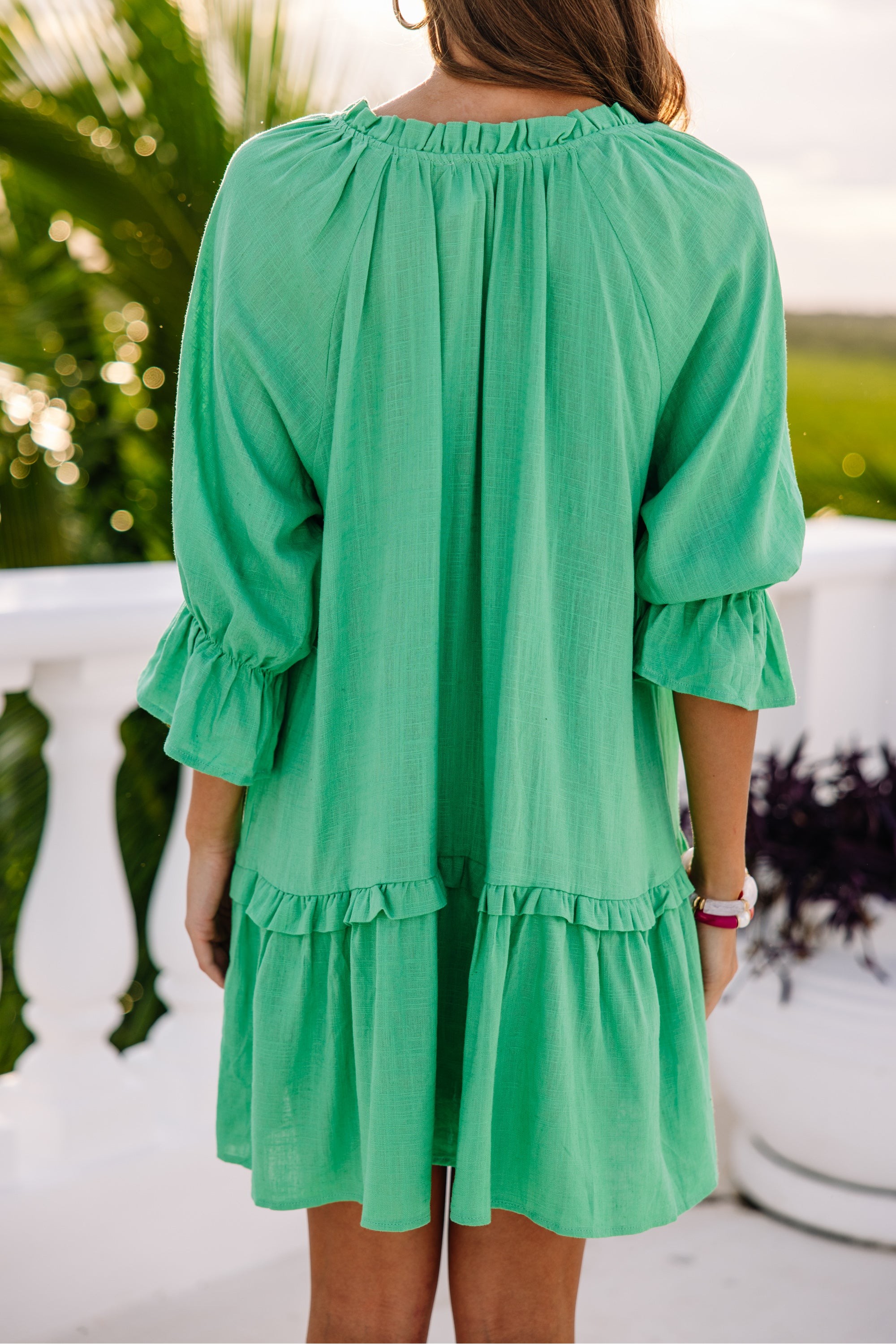 The Lead Green Linen Dress