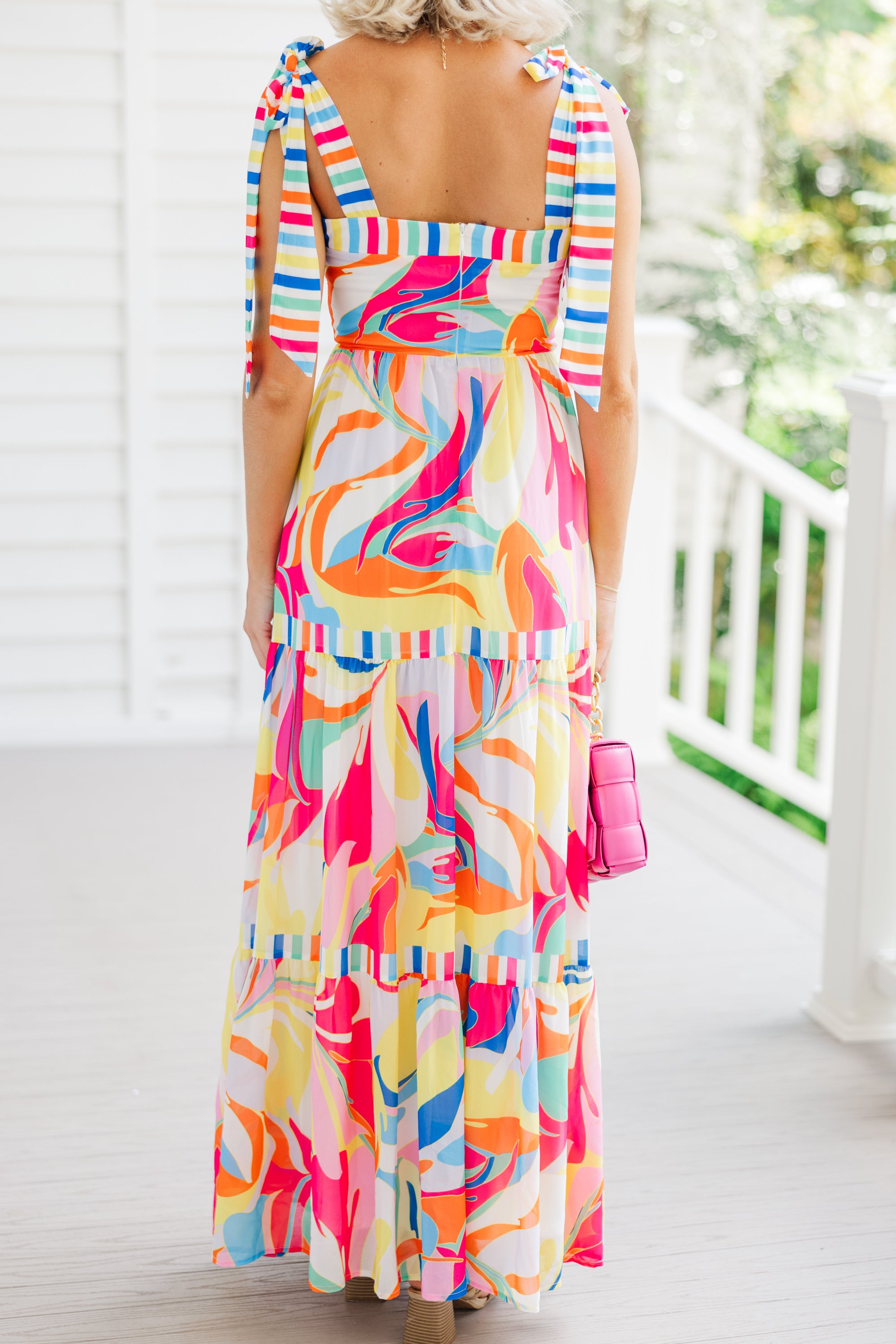 Pink Multi Abstract Maxi Dress