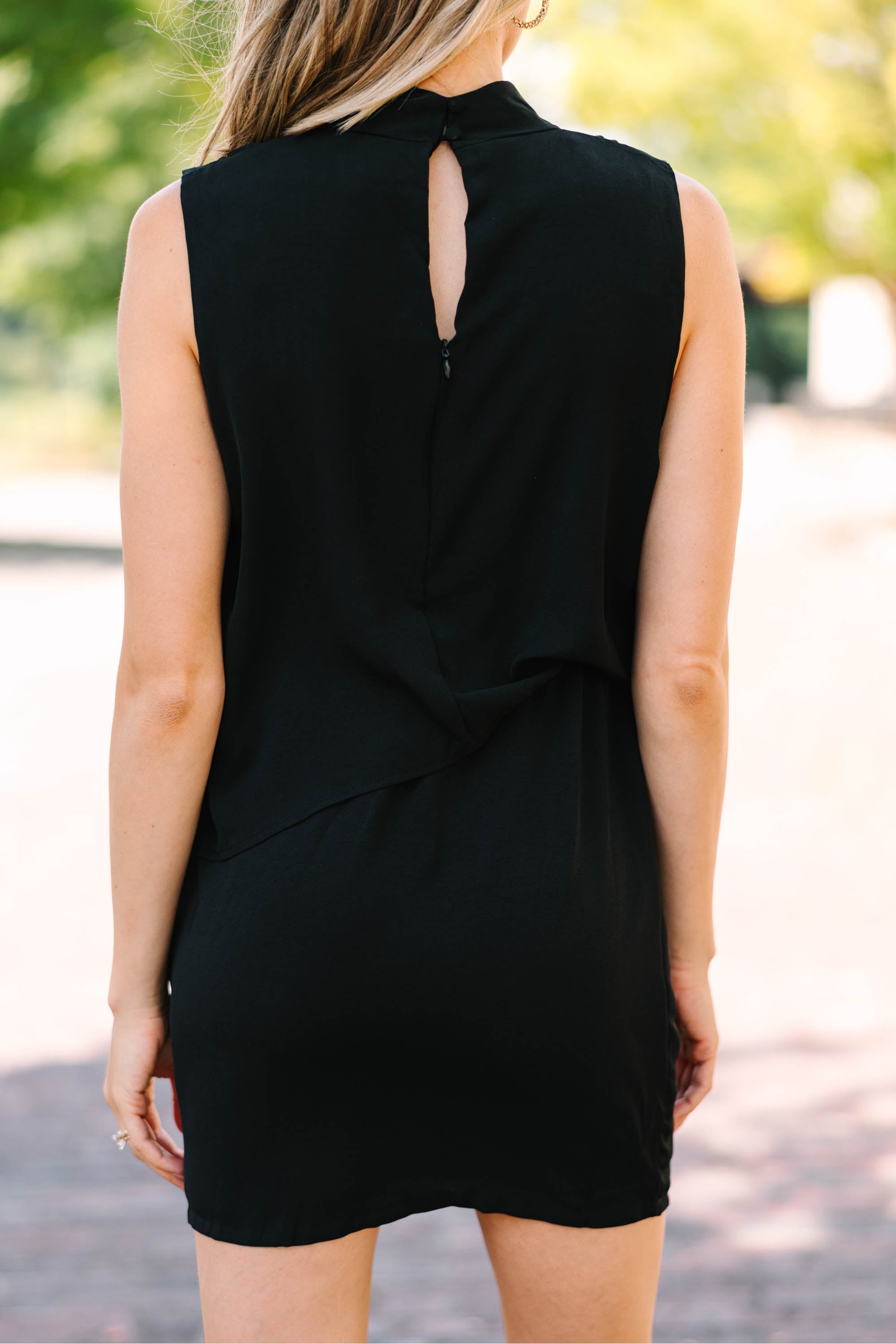 Offer The World Black Draped Dress