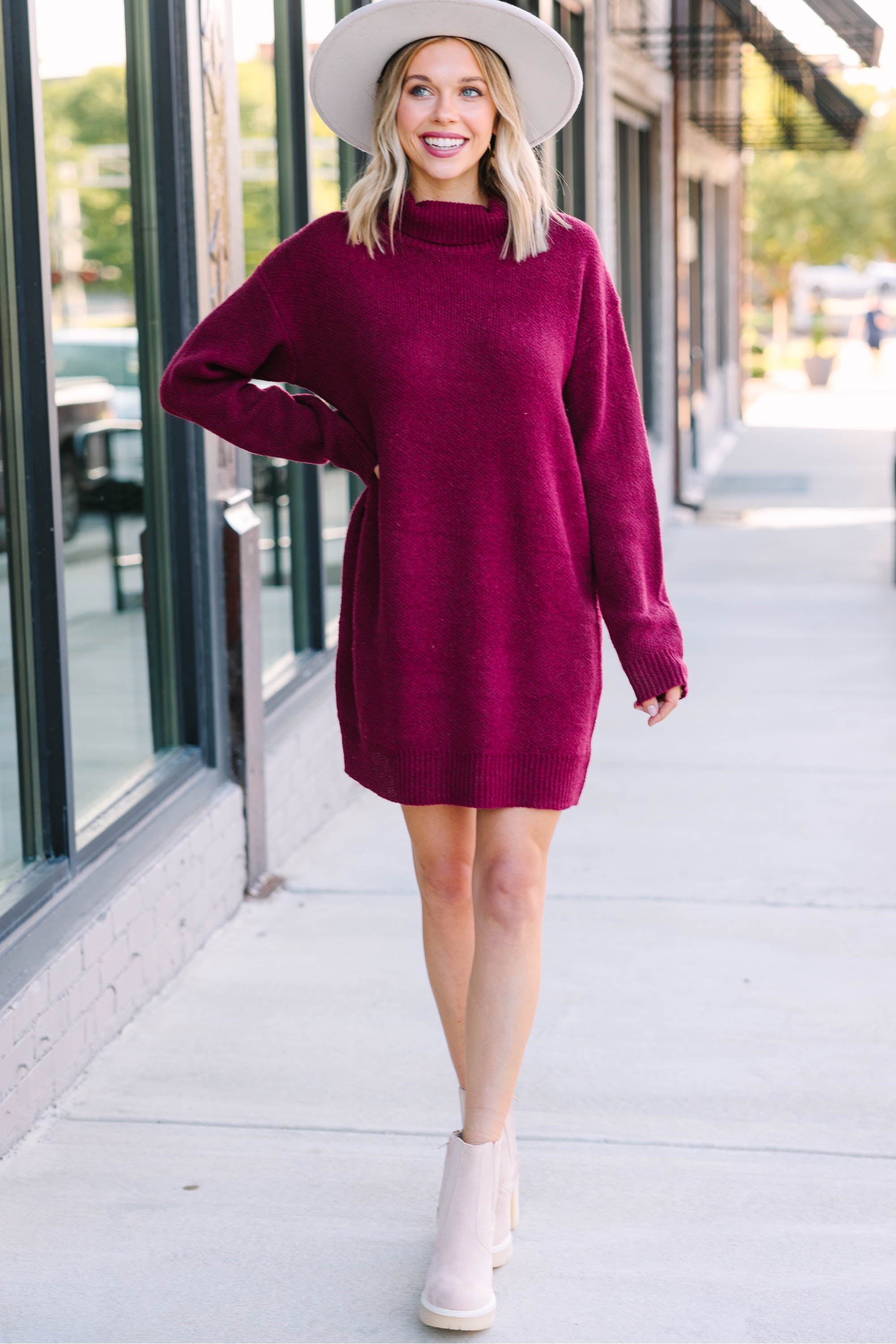 What Goes Around Lave Red Sweater Dress