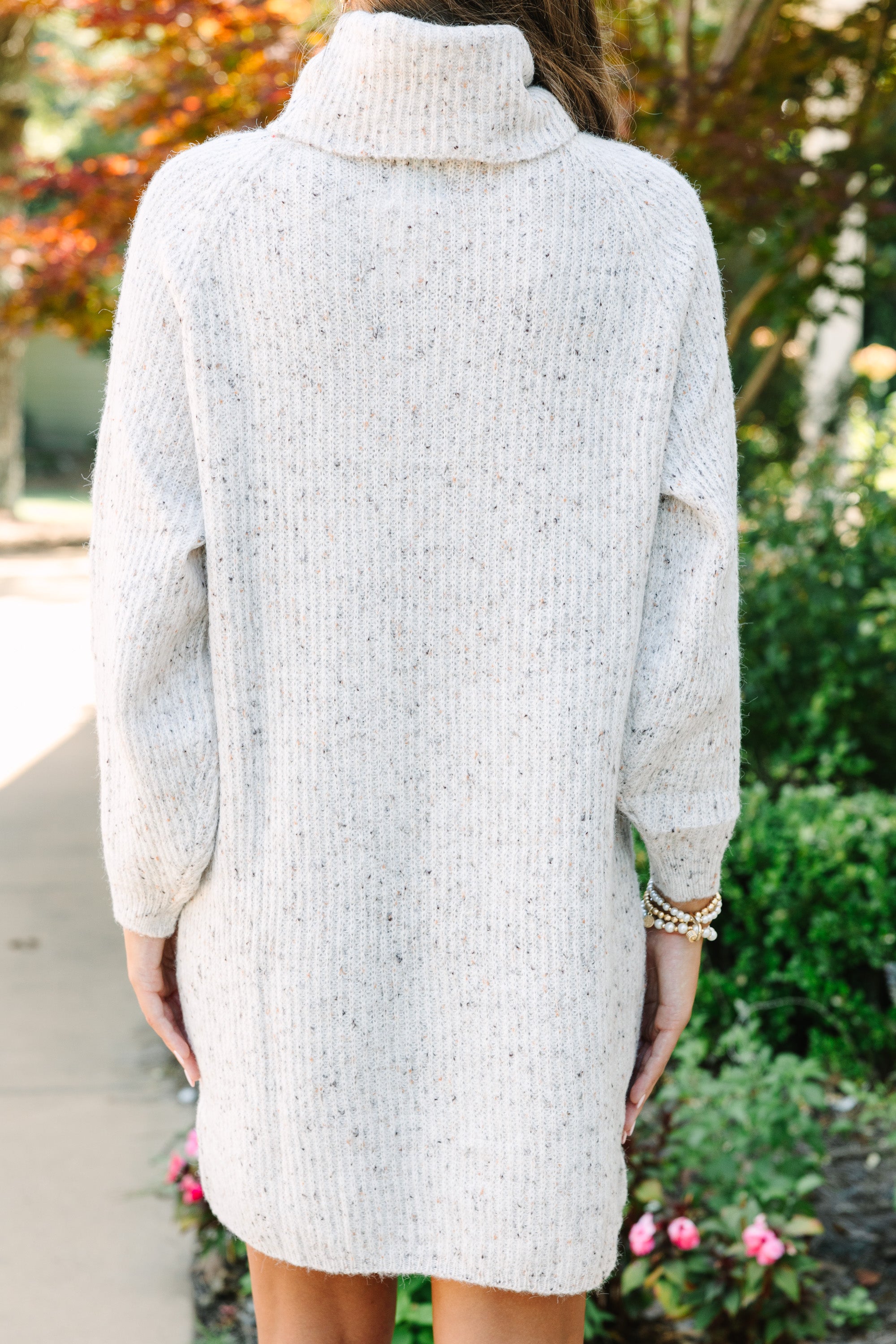 Feeling It Ivory White Turtleneck Sweater Dress