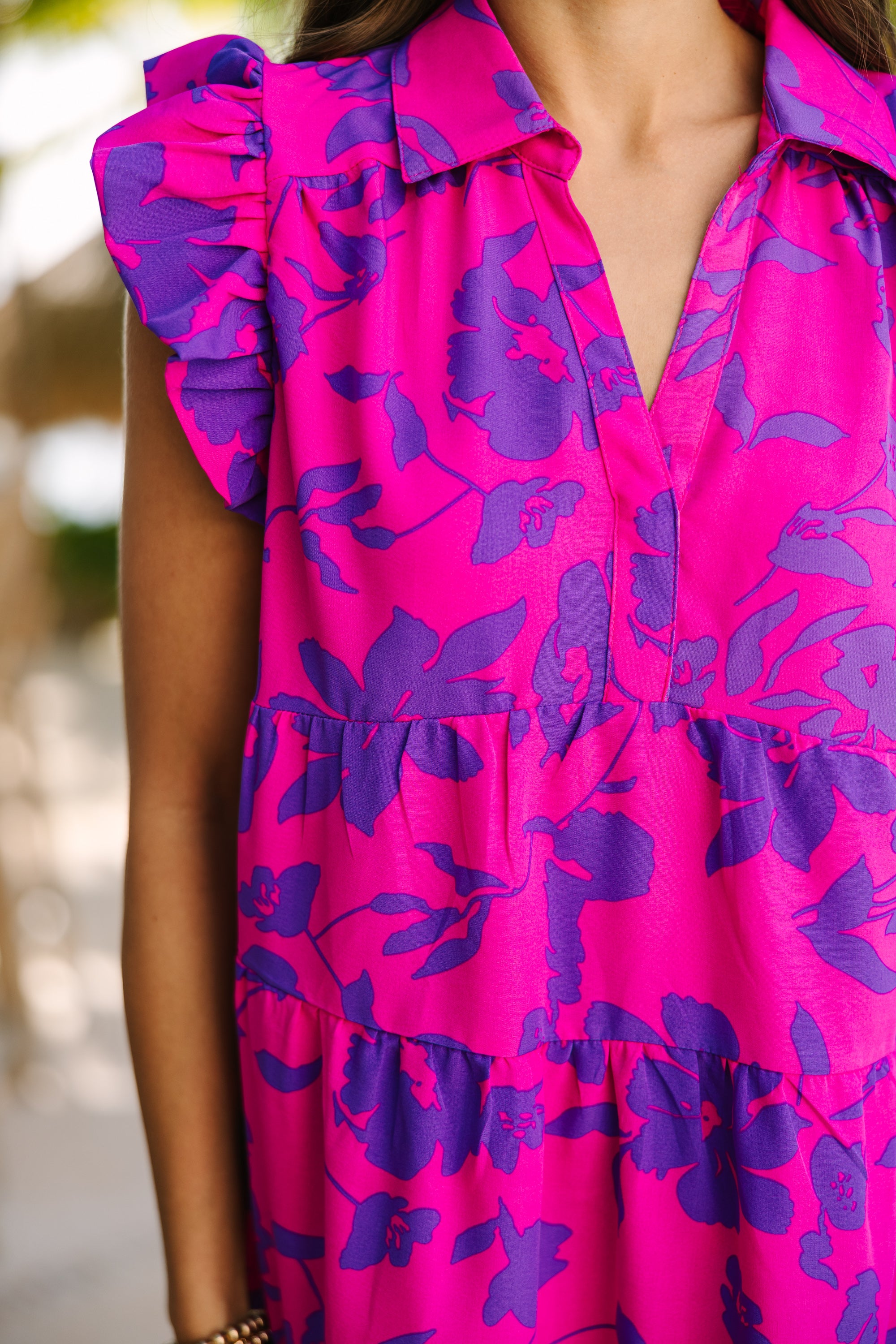 Worth Your While Magenta Purple Babydoll Dress