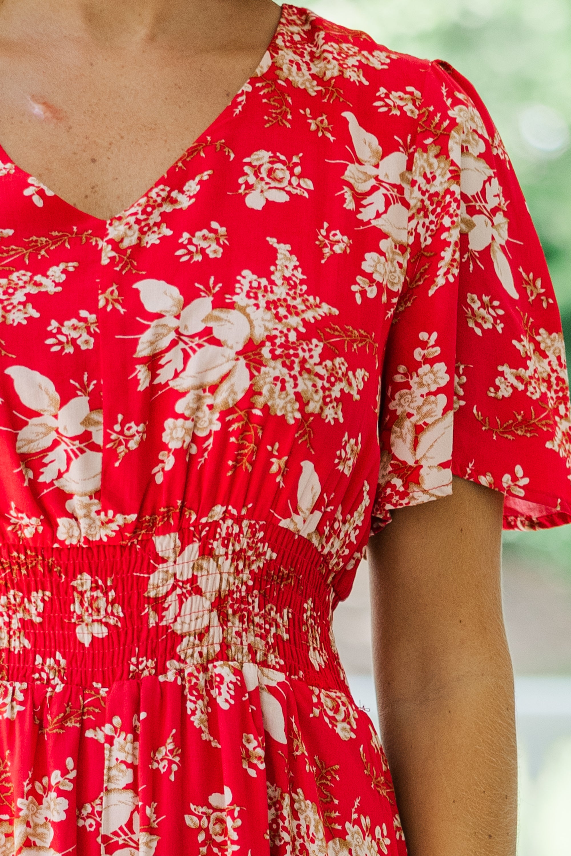 Keep You Close Red Floral Maxi Dress