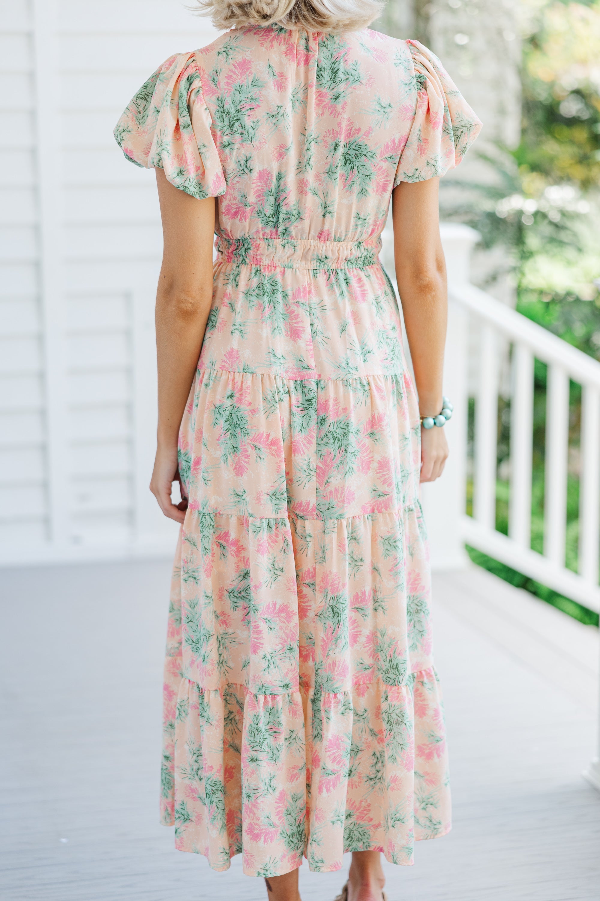 Heard It All Peach Pink Floral Maxi Dress