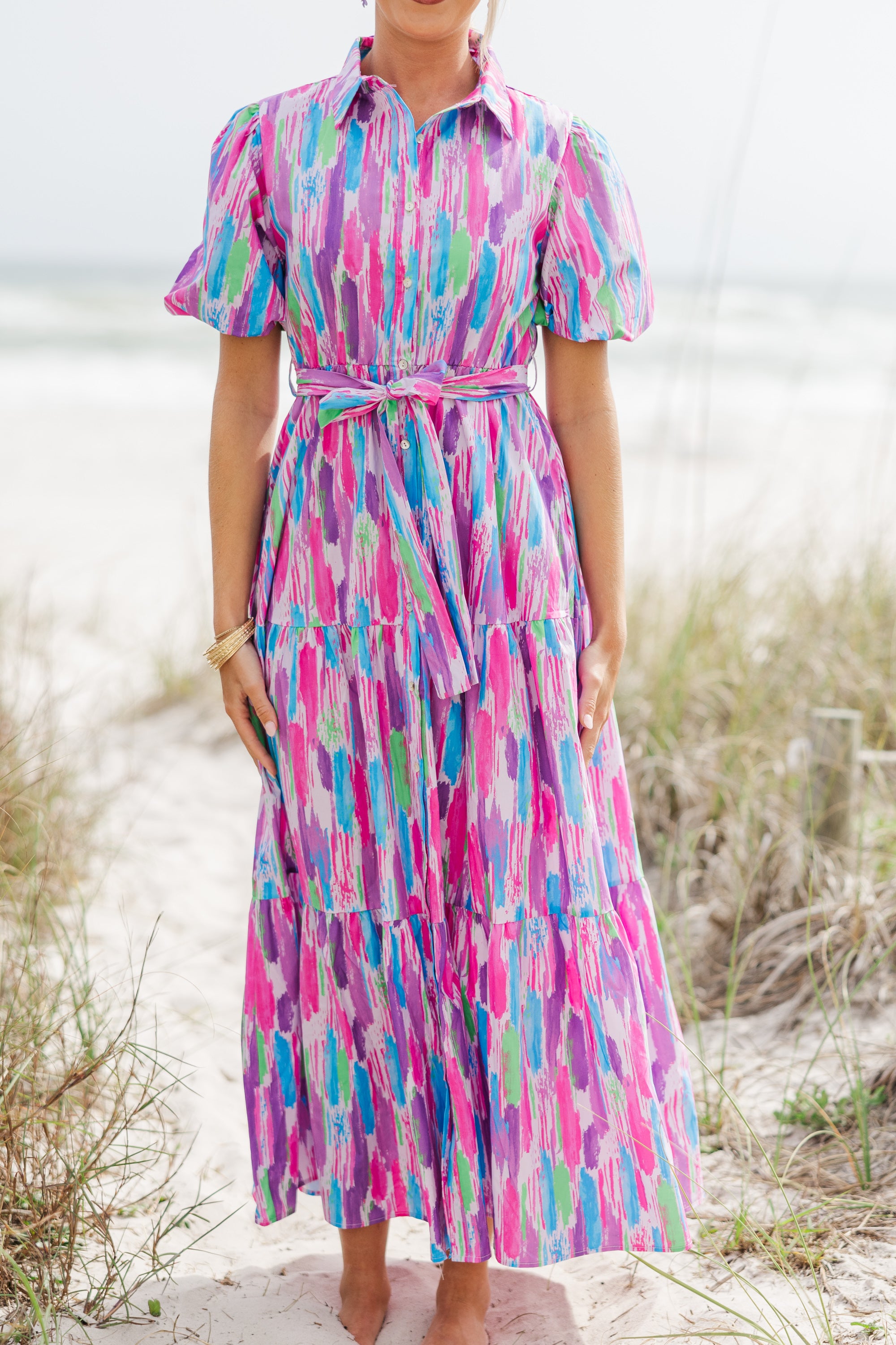 Wait For Daylight Purple Abstract Maxi Dress