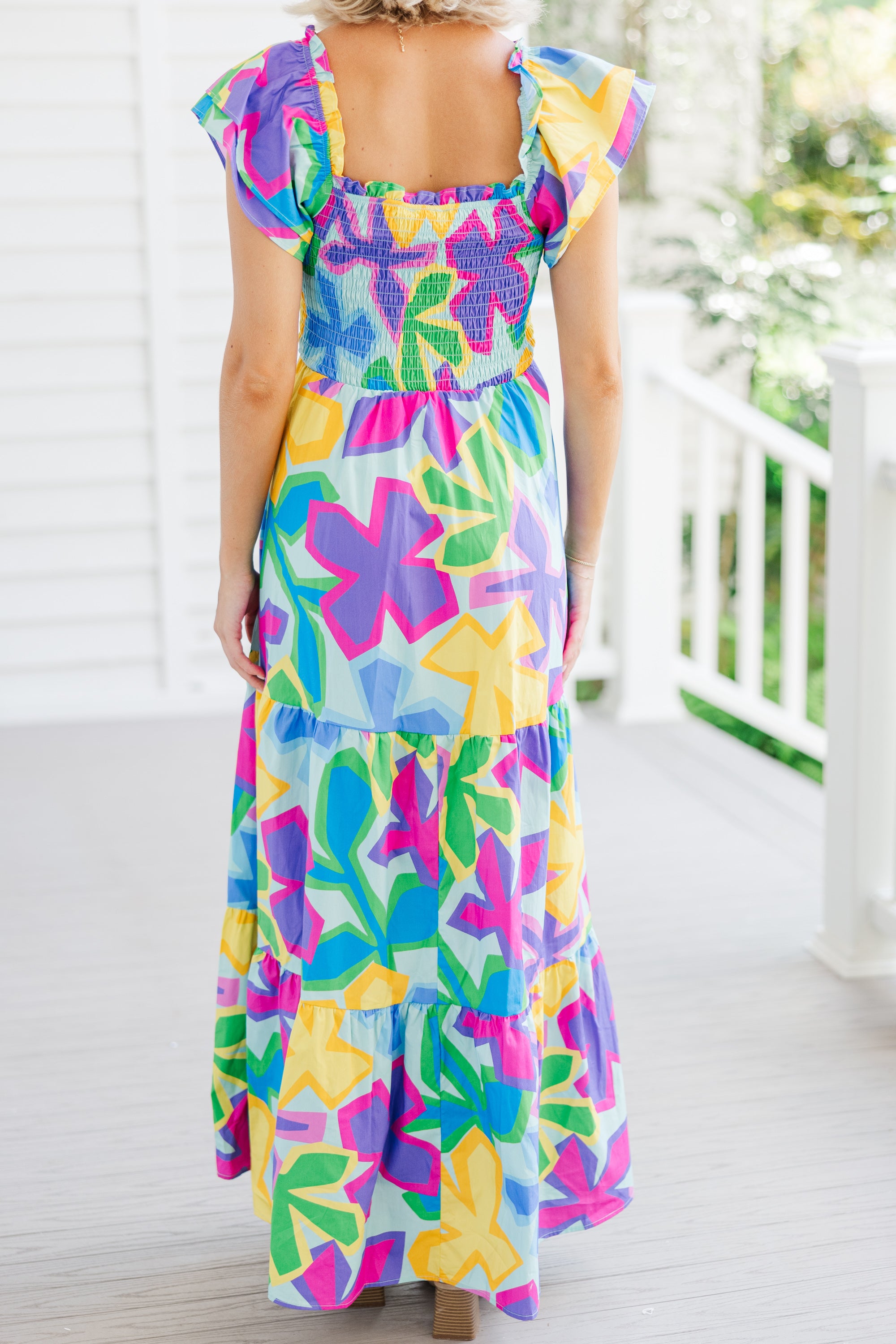 Let's Get Loud Blue Floral Maxi Dress