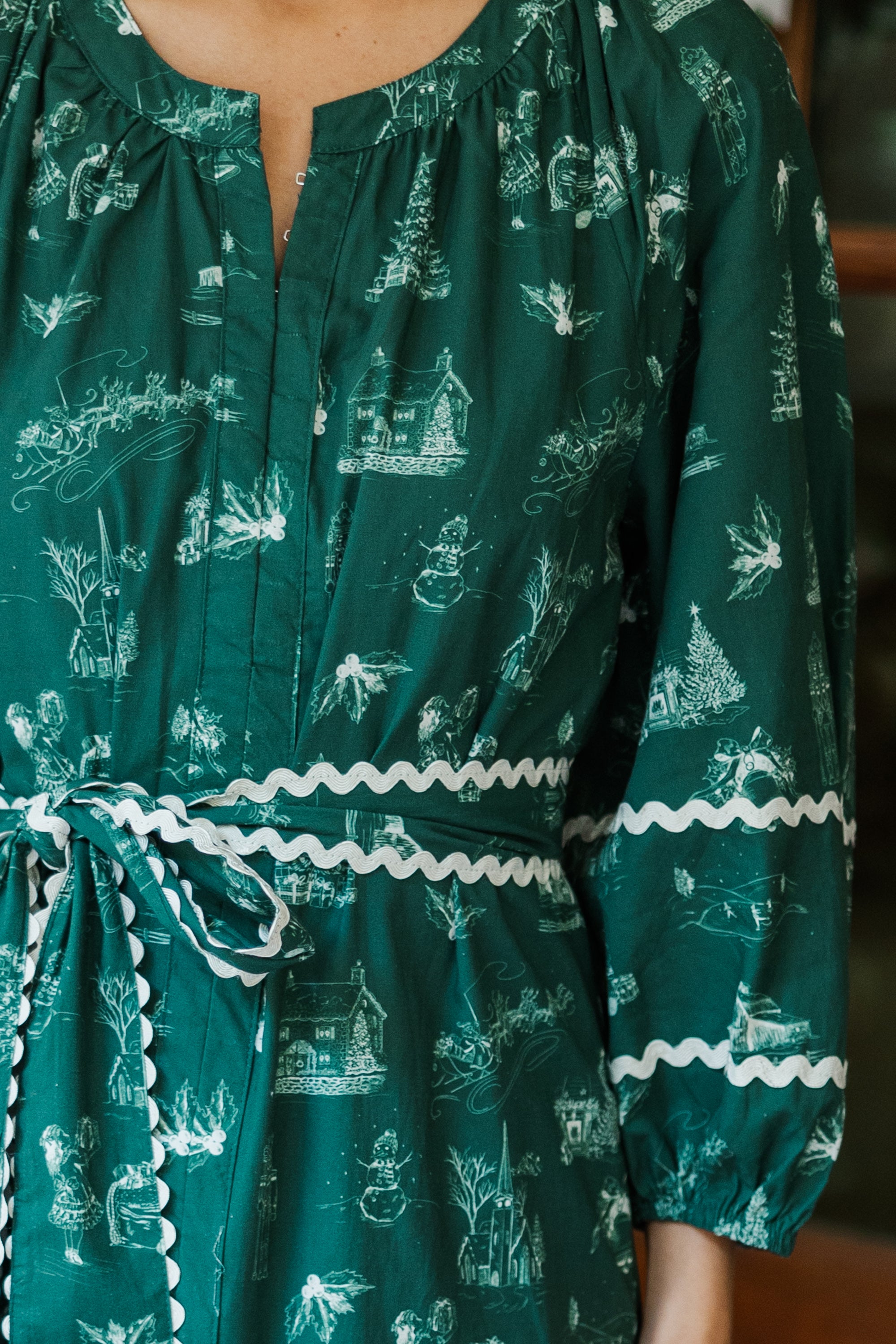 Emerald Toile Midi Dress