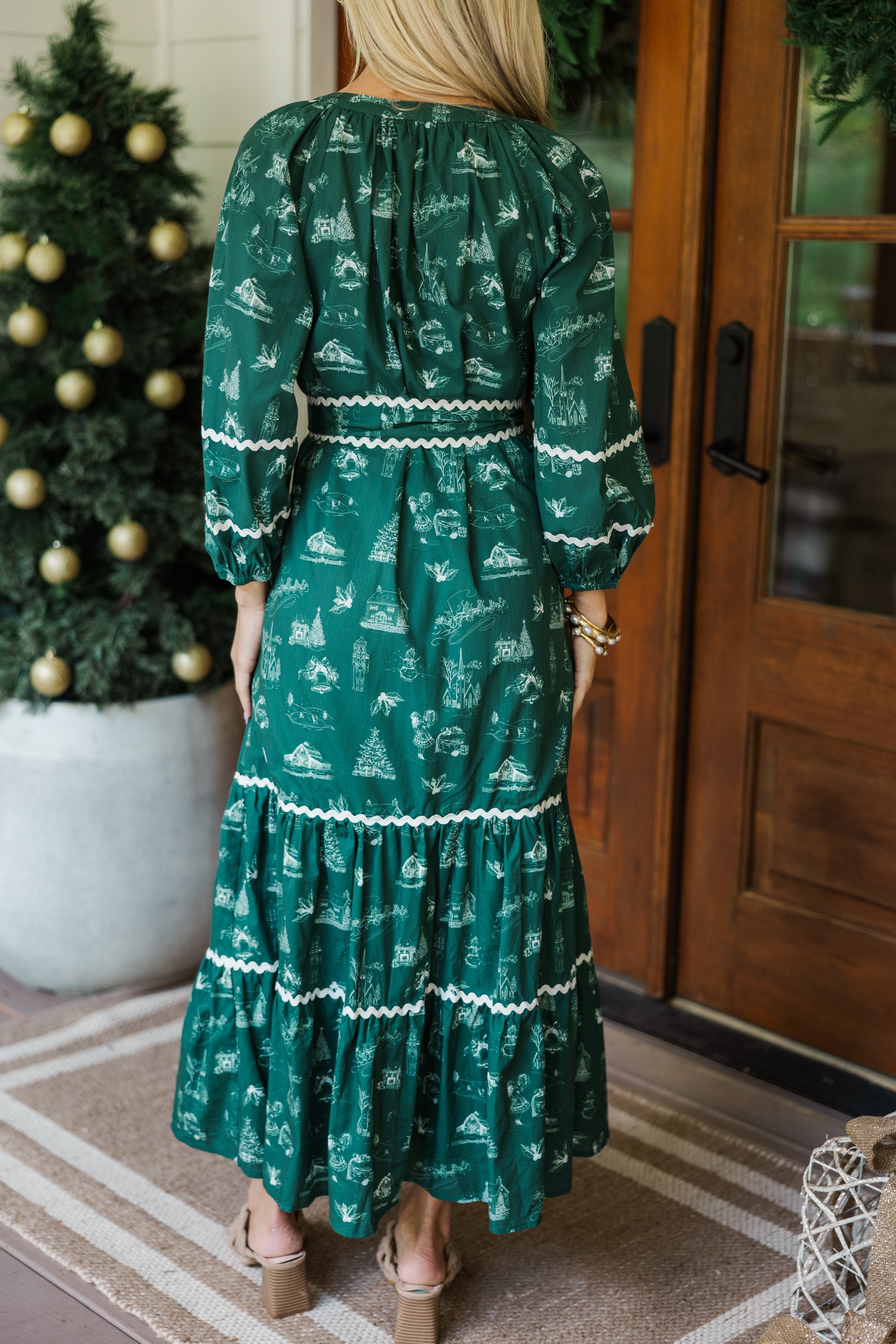 Emerald Toile Midi Dress