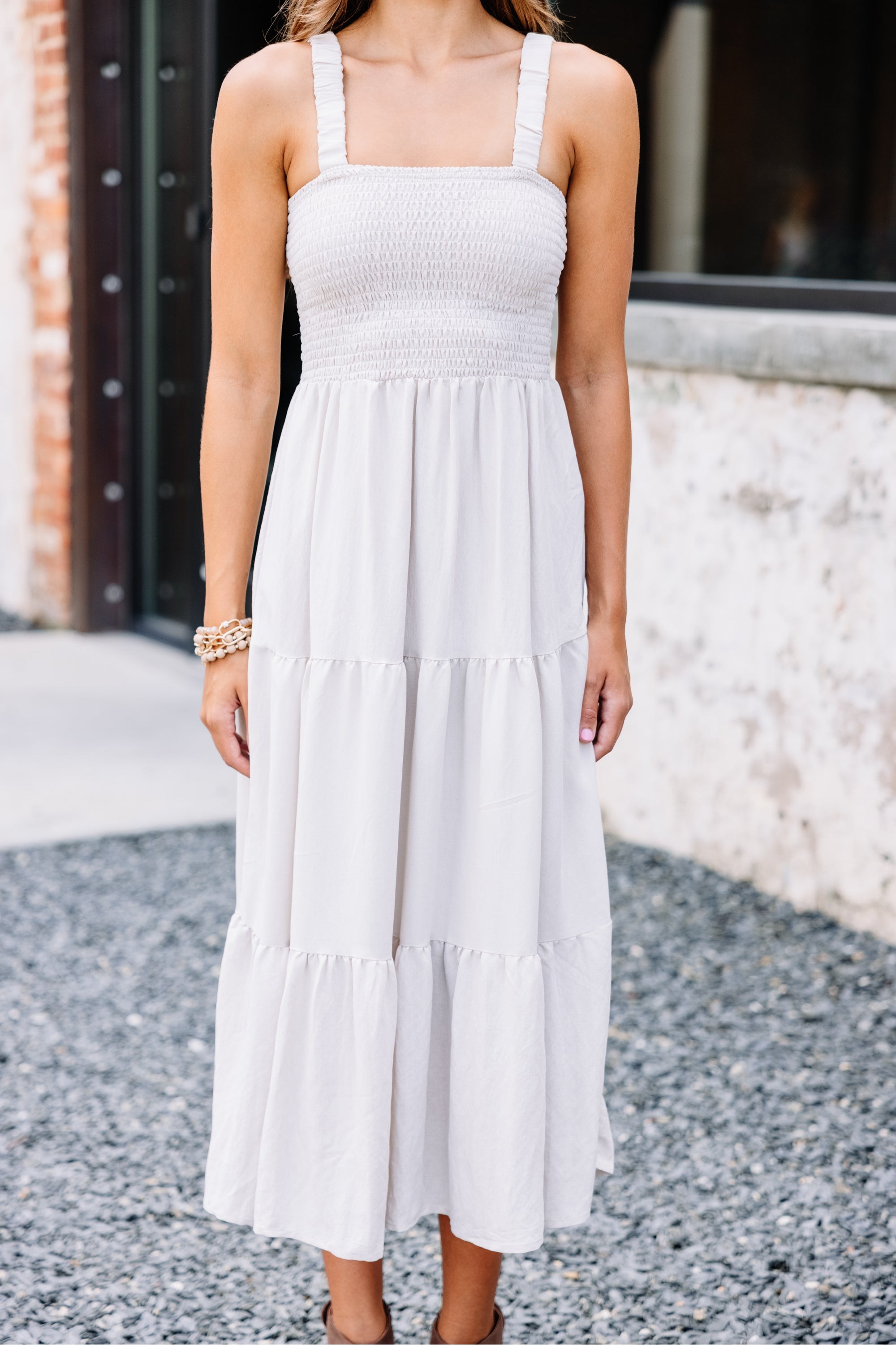 Feeling My Best Taupe Brown Midi Dress