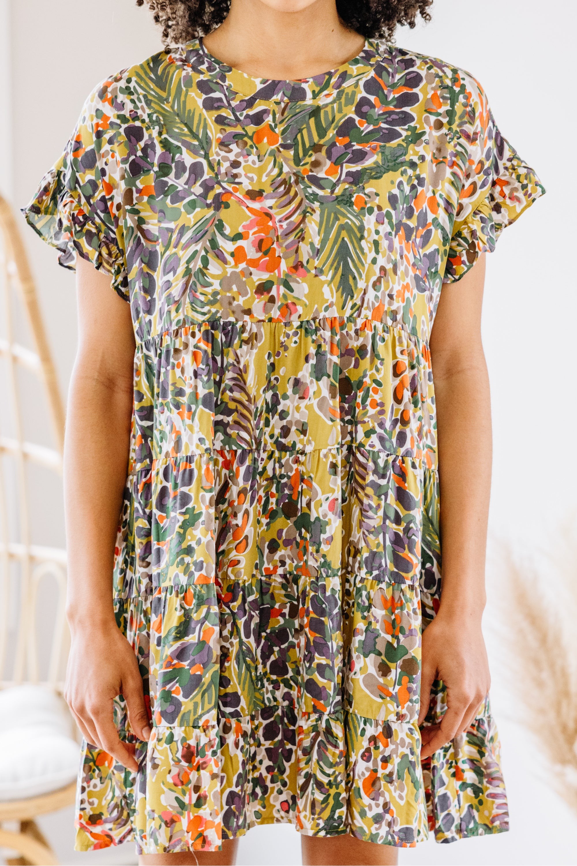 Just You Wait Light Moss Green Babydoll Dress